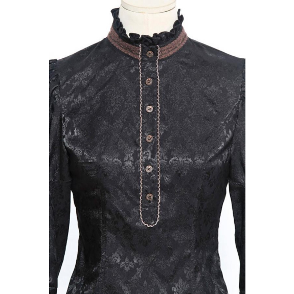 Steampunk-blouse met afneembare jabot