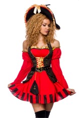 Sexy piratenkostuum rood