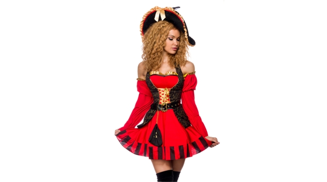 Sexy piratenkostuum rood