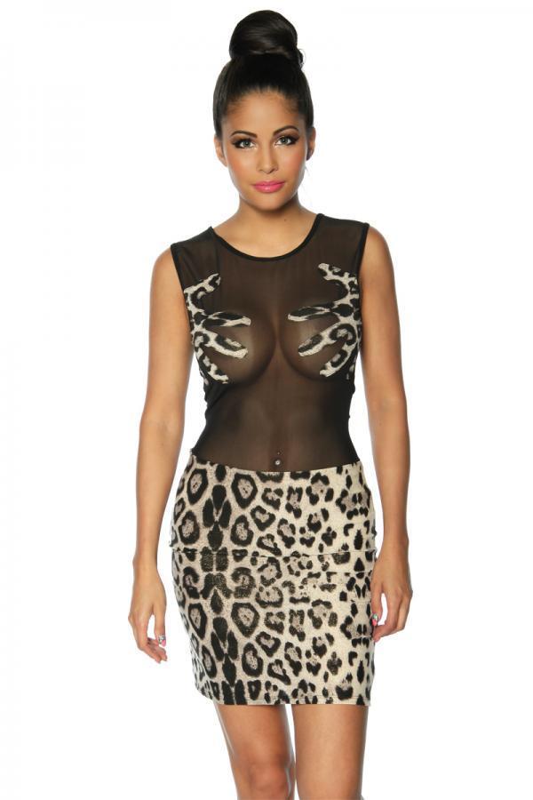 Stretchjurk handen panterprint