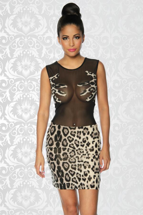 Stretchjurk handen panterprint
