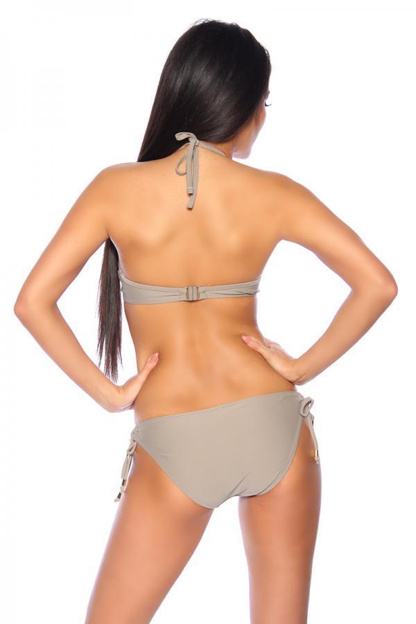 Bikini met strass steentjes taupe