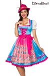 Premium Dirndl jurk roze/ blauw bloem Premium Dirndl jurk roze/ blauw bloem