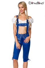 Lederhosen vrouw met borduurwerk blauw