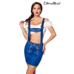 Traditionele lederhosen vrouw met borduurwerk blauw Traditionele lederhosen vrouw met borduurwerk blauw