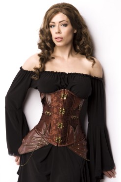 Steampunk onderbustcorset bruin