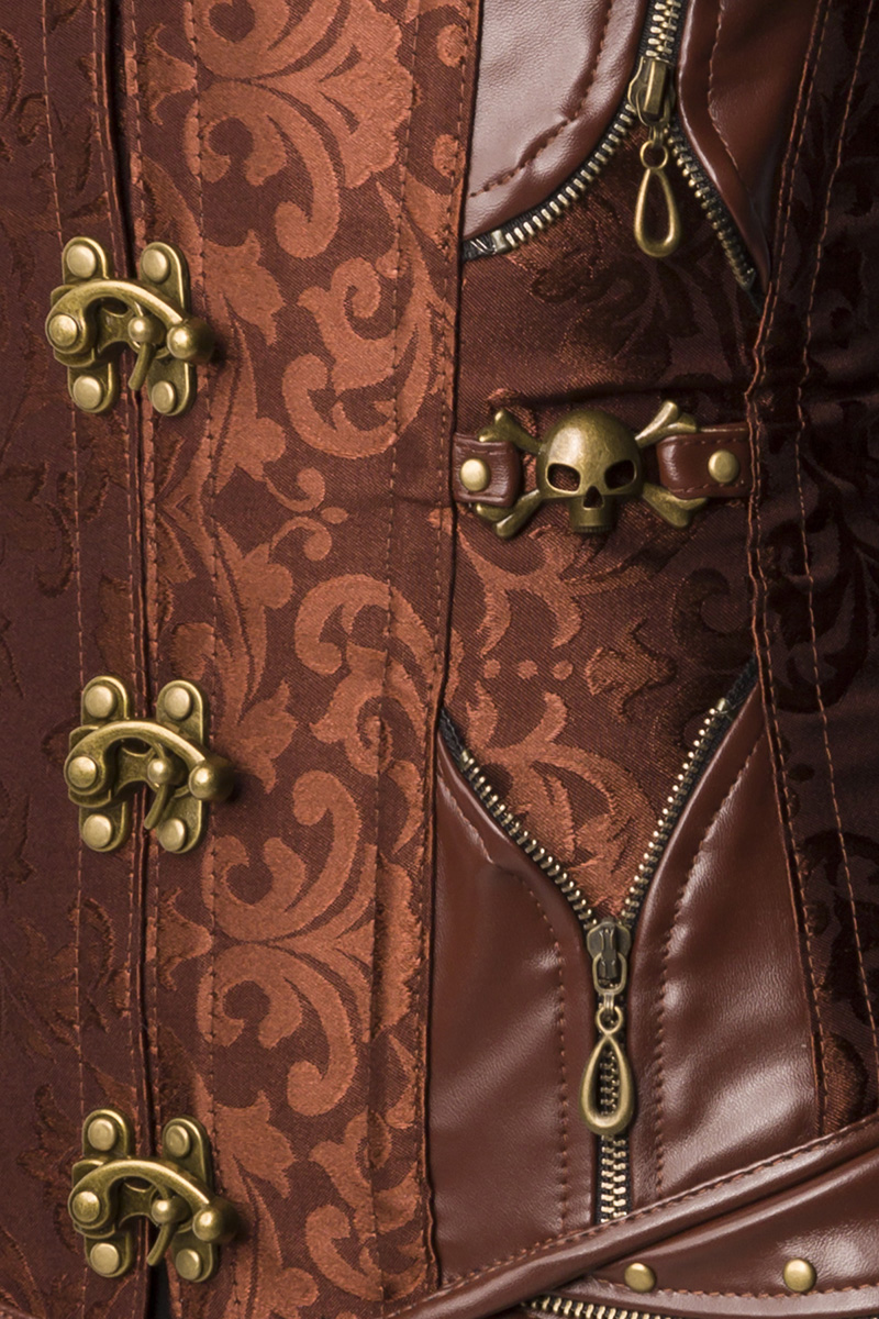 Steampunk onderbustcorset bruin