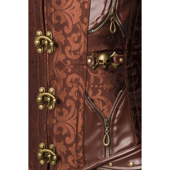 Steampunk onderbustcorset bruin
