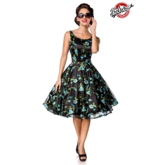 Belsira retro bloemenjurk zwart 