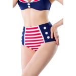 Vintage bikinibroekje sailor blauw/rood