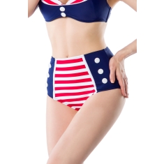 Vintage bikinibroekje sailor blauw/rood
