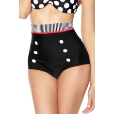 Vintage bikinibroekje zwart/wit stip