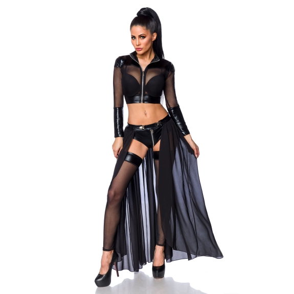 Transparante gogo-set zwart