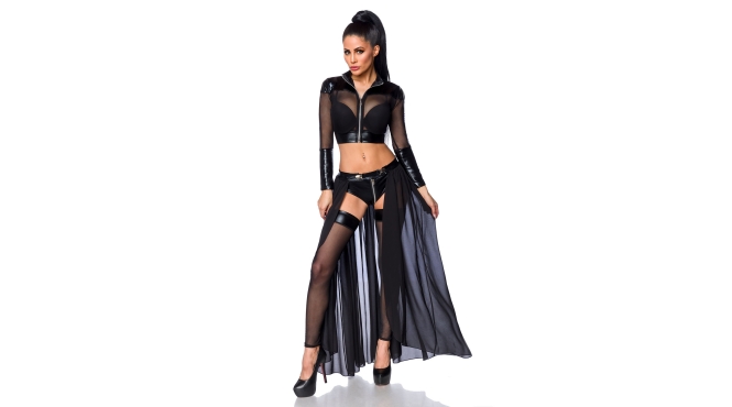 Transparante gogo-set zwart